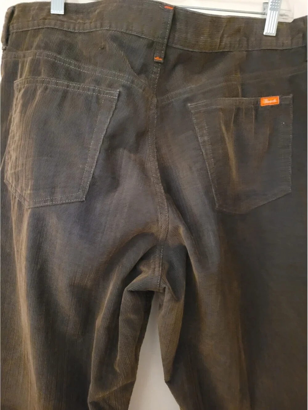 Faconnable Men's Garment Washed Finish Brown Corduroy Pants Sz 40 Tunisia Y2K